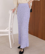 【LOOK掲載/2025SS】チュールリボンヤーン2WAYサマーニットスカート