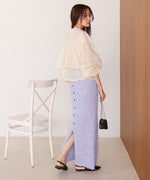 【LOOK掲載/2025SS】チュールリボンヤーン2WAYサマーニットスカート