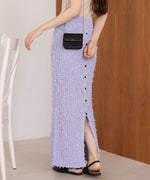 【LOOK掲載/2025SS】チュールリボンヤーン2WAYサマーニットスカート