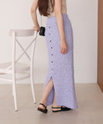 【LOOK掲載/2025SS】チュールリボンヤーン2WAYサマーニットスカート