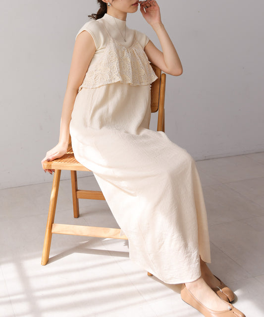 【S・Mサイズ展開】コード刺繍使いキャミワンピース