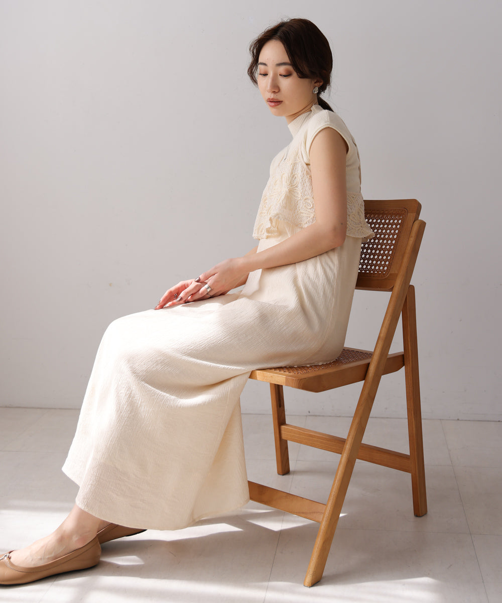 【S・Mサイズ展開】コード刺繍使いキャミワンピース