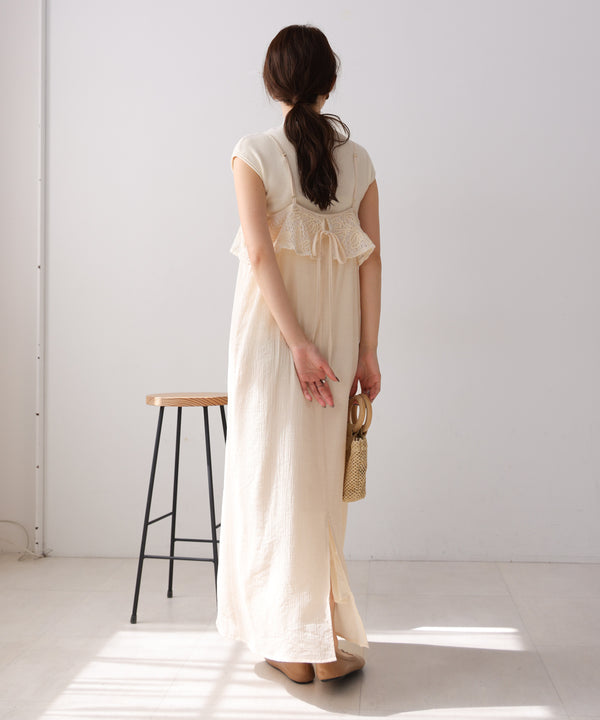 【S・Mサイズ展開】コード刺繍使いキャミワンピース