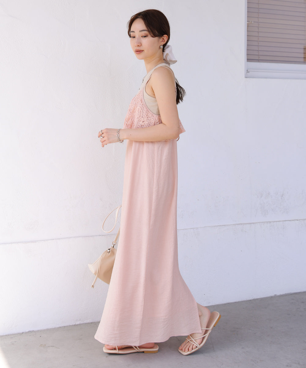 【S・Mサイズ展開】コード刺繍使いキャミワンピース