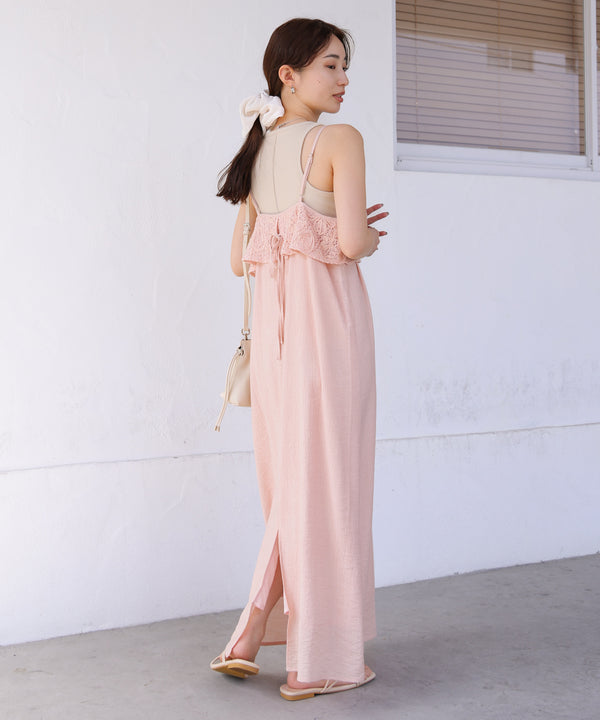 【S・Mサイズ展開】コード刺繍使いキャミワンピース