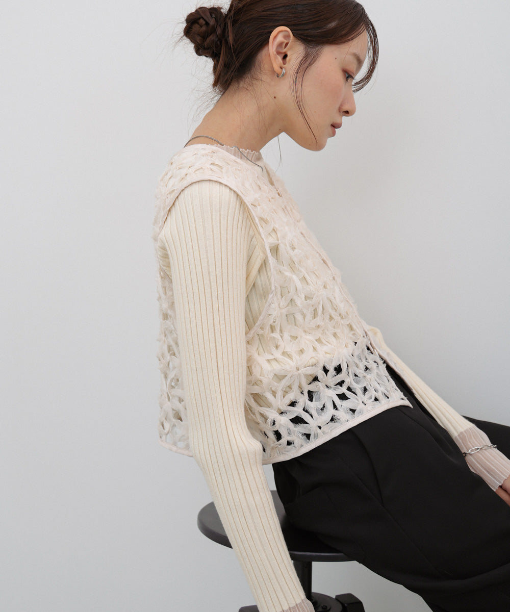 前後２ＷＡＹフラワーレースベスト