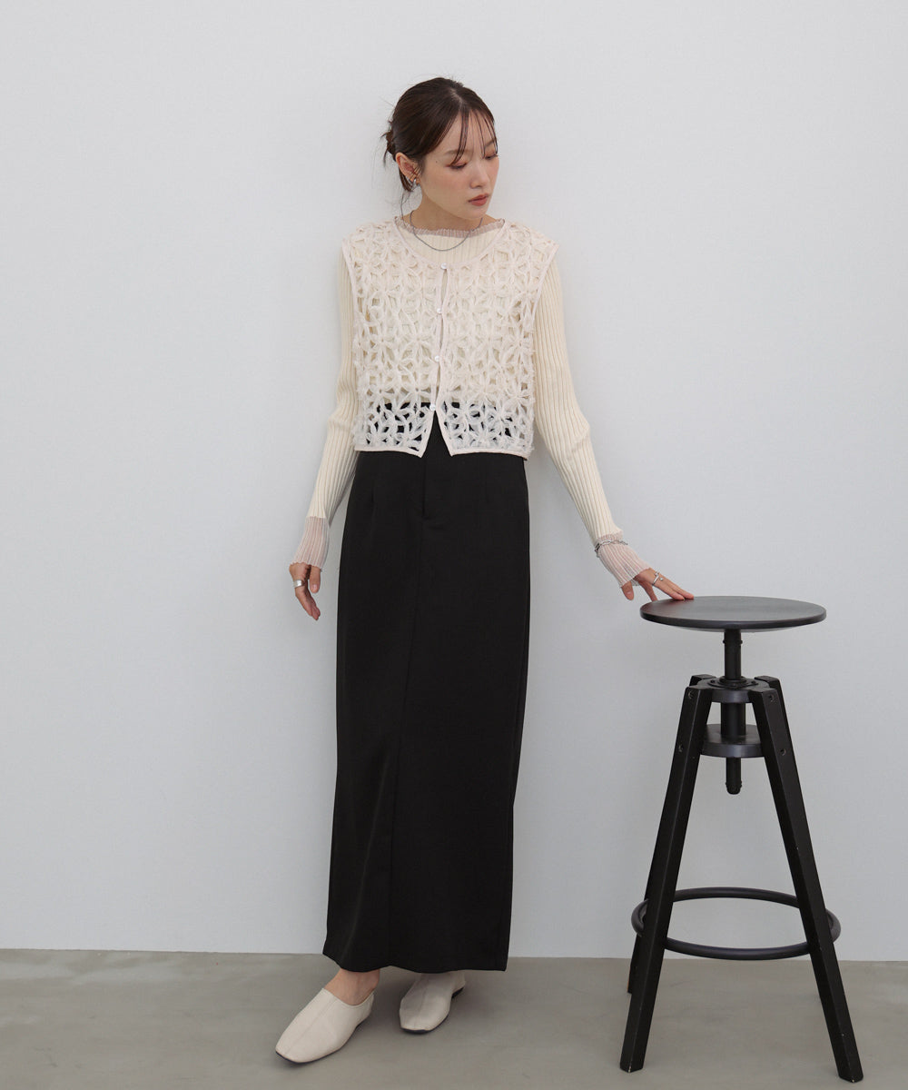 前後２ＷＡＹフラワーレースベスト