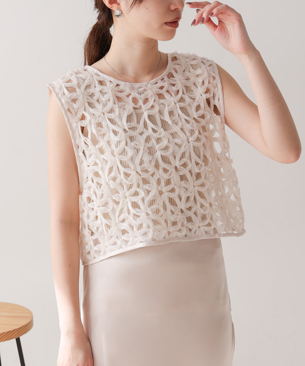 前後２ＷＡＹフラワーレースベスト