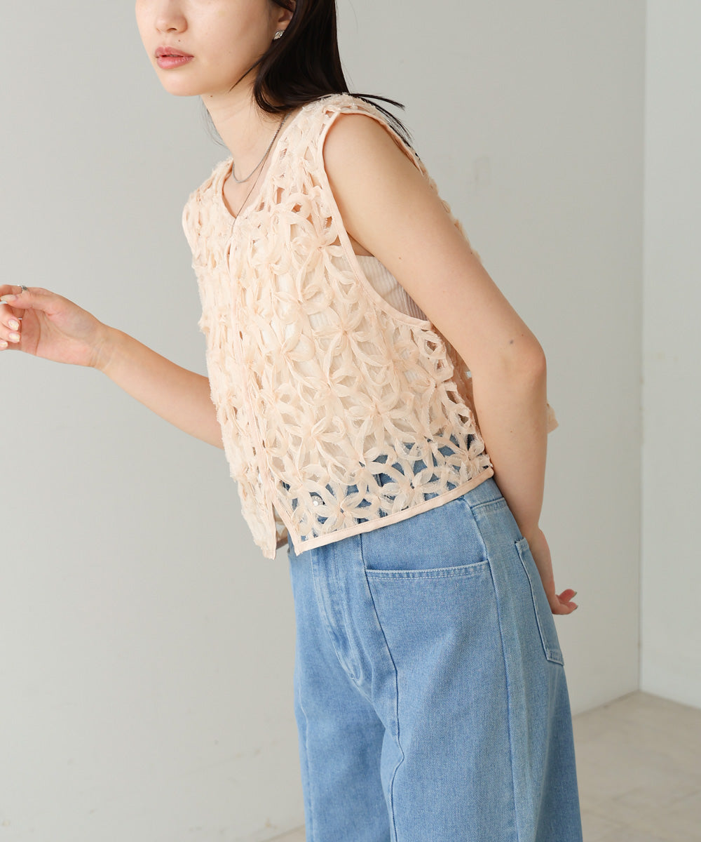 前後２ＷＡＹフラワーレースベスト