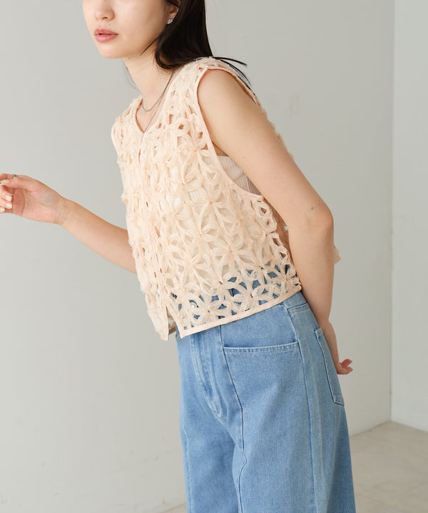 前後２ＷＡＹフラワーレースベスト