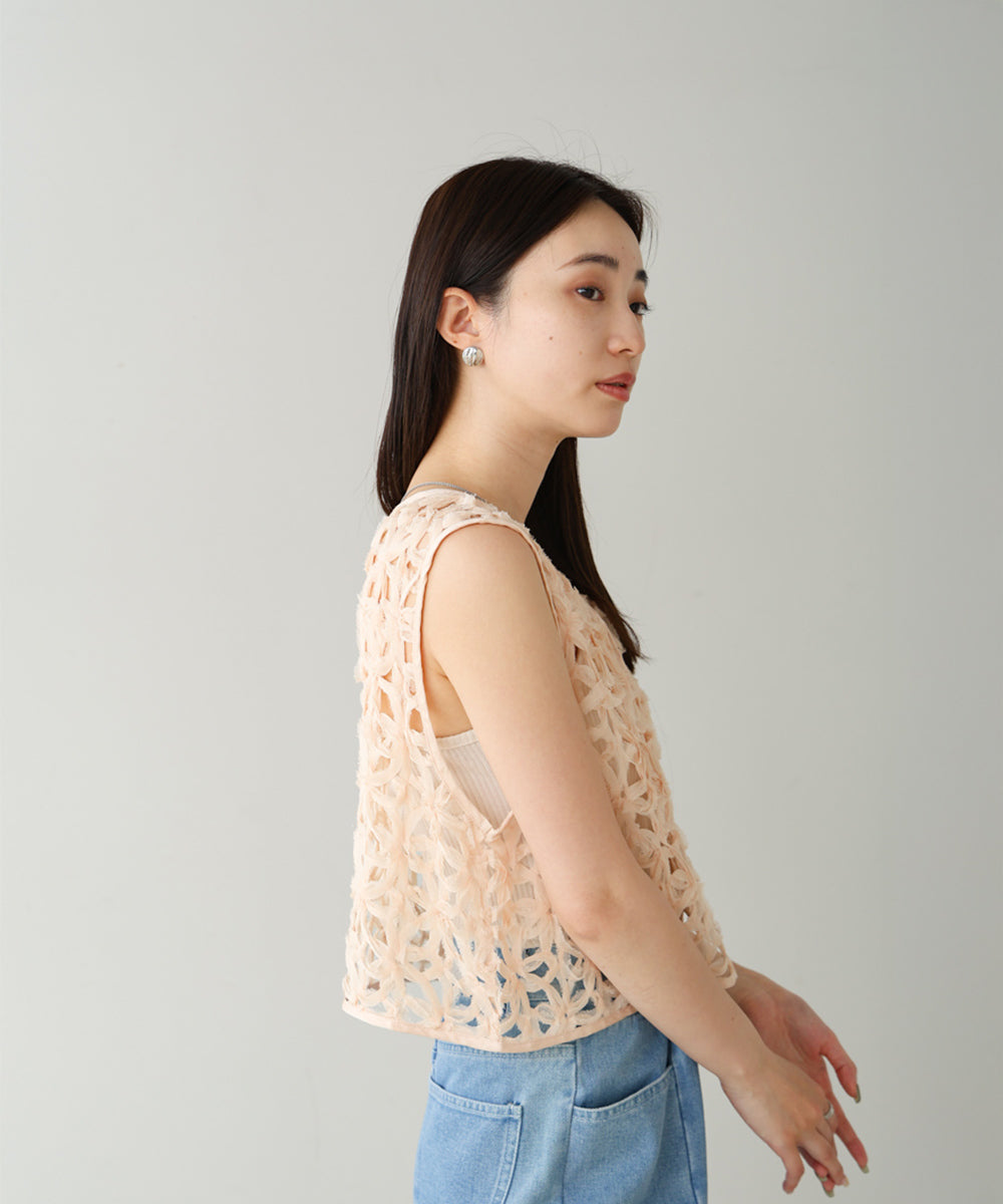 前後２ＷＡＹフラワーレースベスト