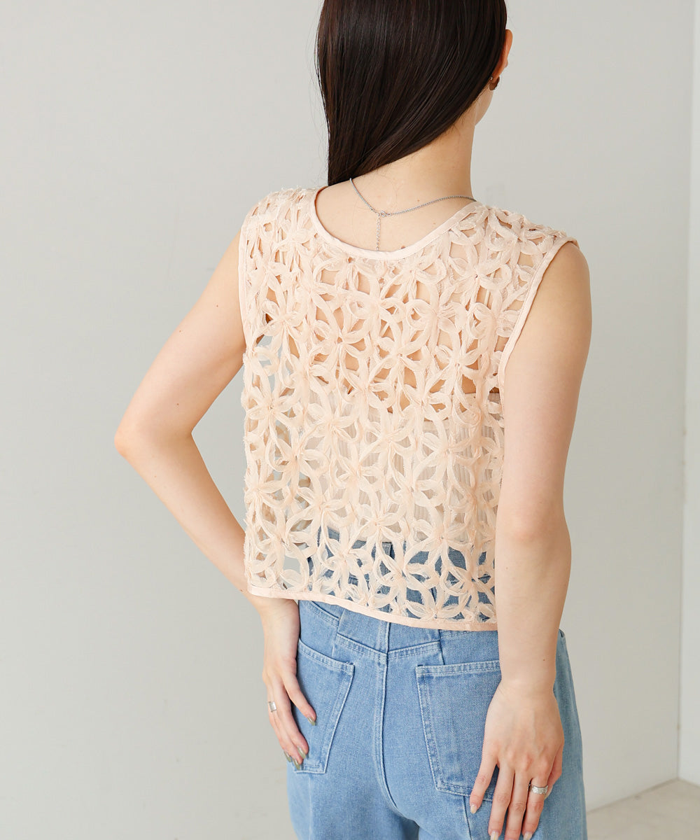 前後２ＷＡＹフラワーレースベスト