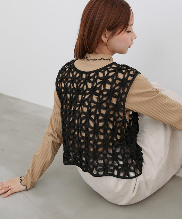 前後２ＷＡＹフラワーレースベスト