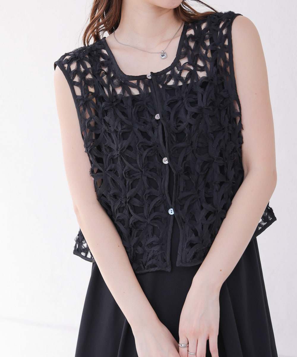 前後２ＷＡＹフラワーレースベスト