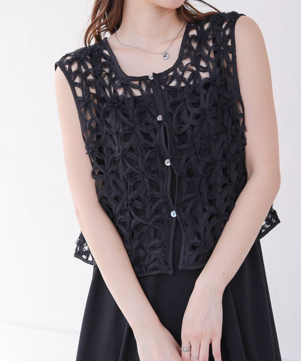 前後２ＷＡＹフラワーレースベスト