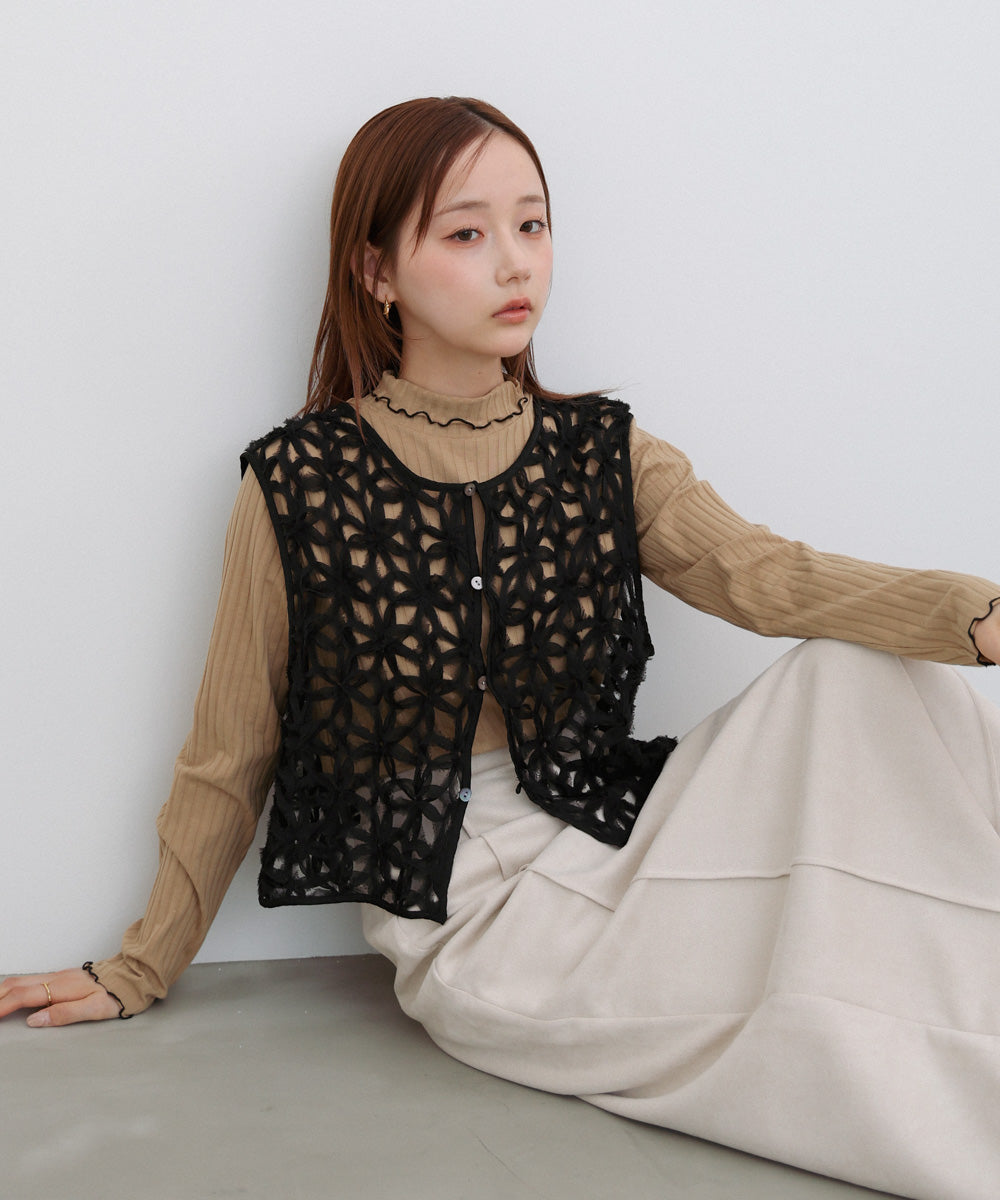 前後２ＷＡＹフラワーレースベスト