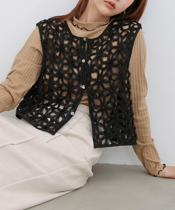 前後２ＷＡＹフラワーレースベスト