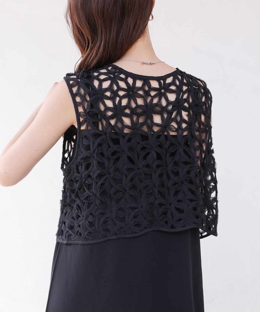 前後２ＷＡＹフラワーレースベスト