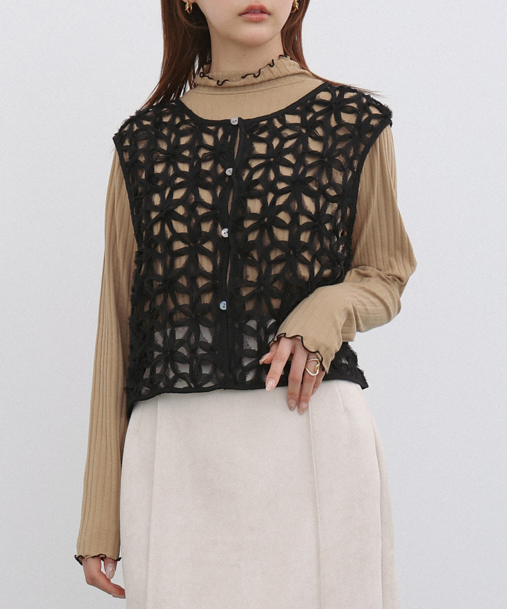 前後２ＷＡＹフラワーレースベスト