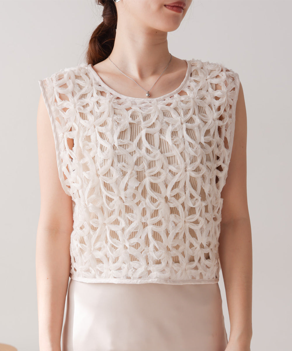 前後２ＷＡＹフラワーレースベスト