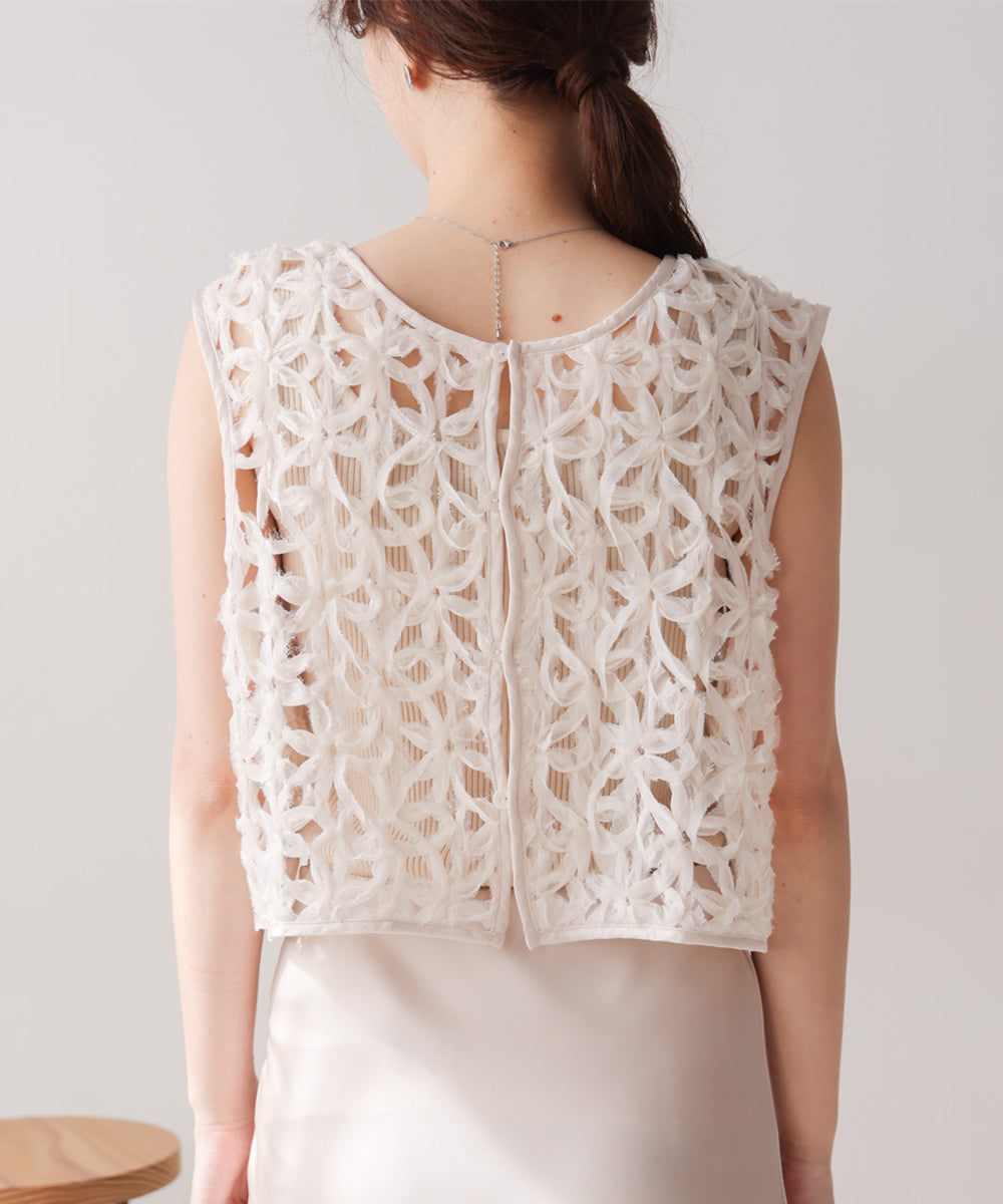 前後２ＷＡＹフラワーレースベスト