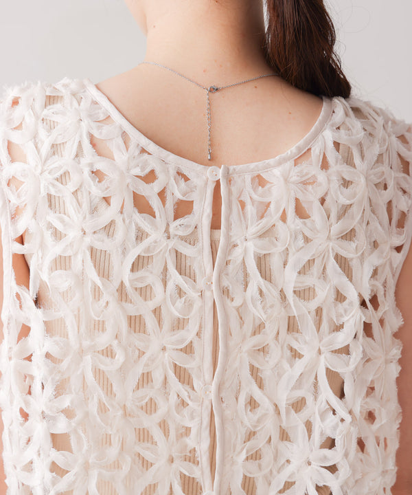 前後２ＷＡＹフラワーレースベスト