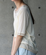 レイヤードオフショル風カットトップス