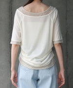 レイヤードオフショル風カットトップス