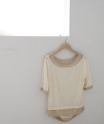 レイヤードオフショル風カットトップス