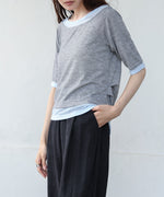 レイヤードオフショル風カットトップス