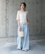 レイヤードオフショル風カットトップス