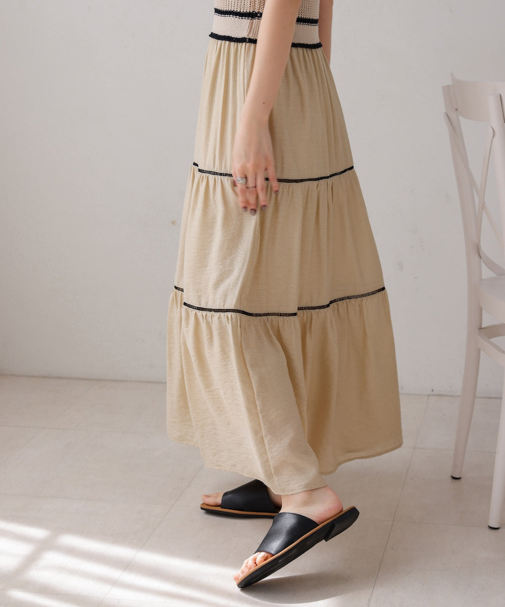 ニットドッキングティアードワンピース