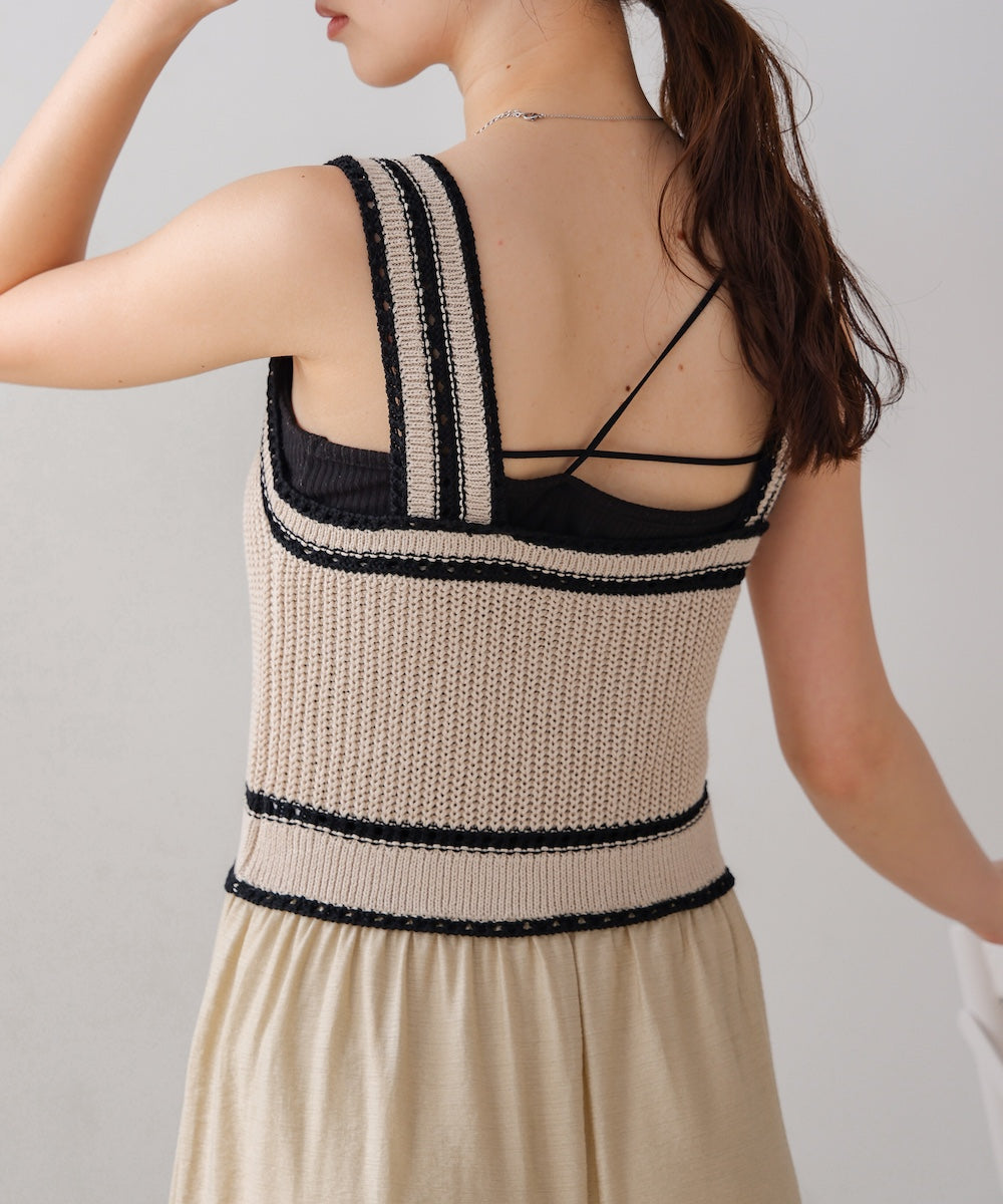 ニットドッキングティアードワンピース