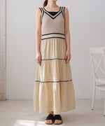 ニットドッキングティアードワンピース