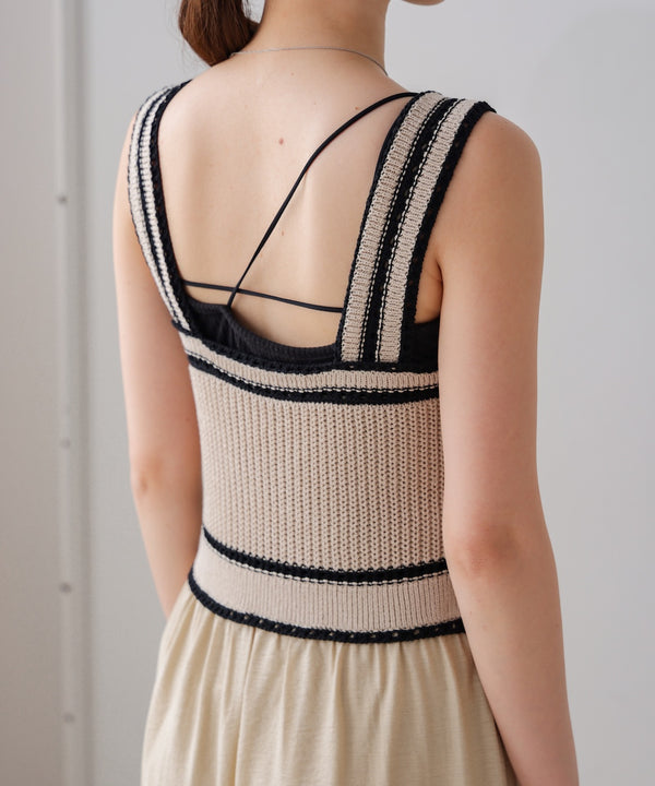 ニットドッキングティアードワンピース