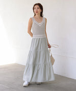 ニットドッキングティアードワンピース