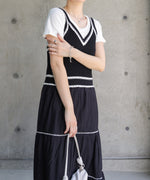 ニットドッキングティアードワンピース