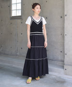 ニットドッキングティアードワンピース