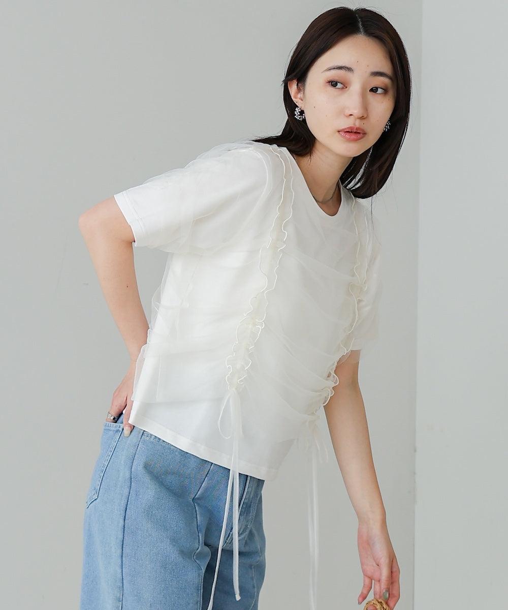 チュールギャザーＴシャツ
