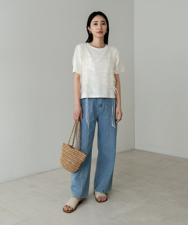 チュールギャザーＴシャツ