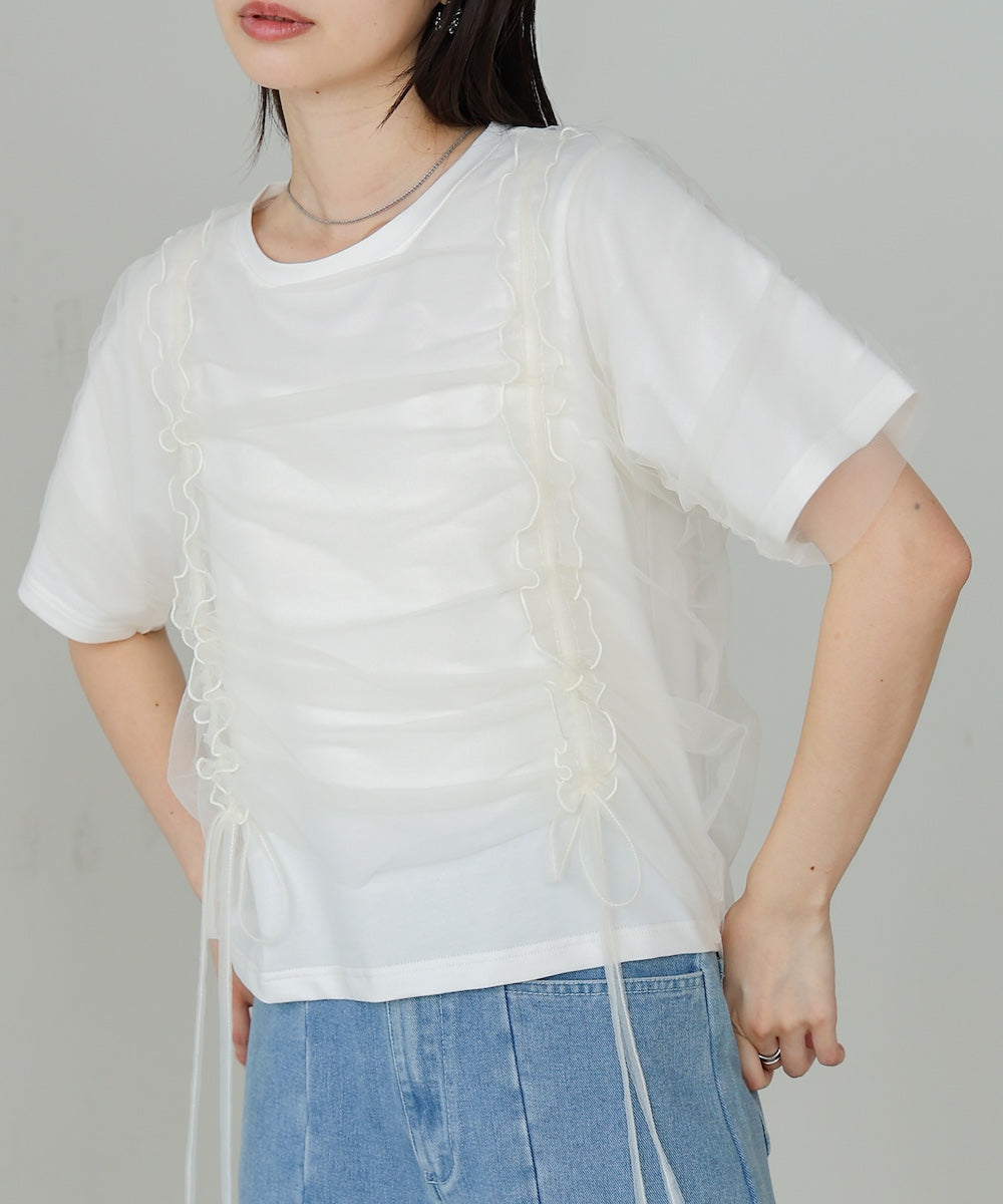 チュールギャザーＴシャツ