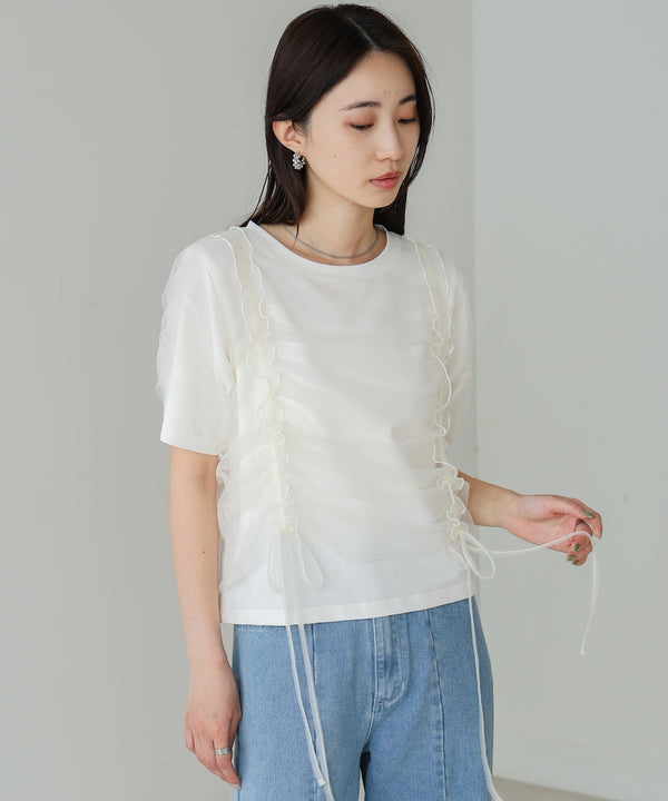 チュールギャザーＴシャツ