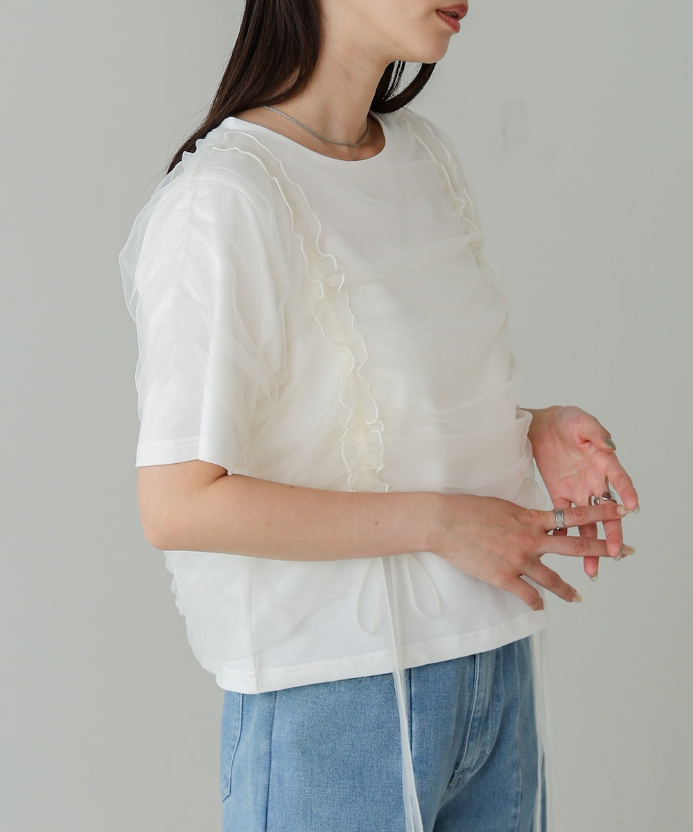 チュールギャザーＴシャツ