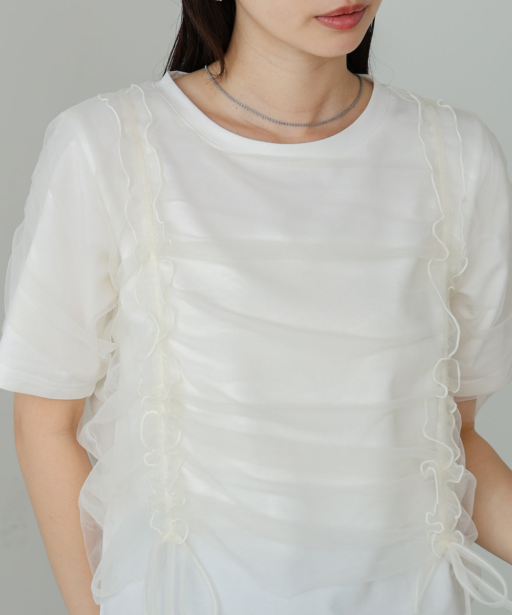 チュールギャザーＴシャツ
