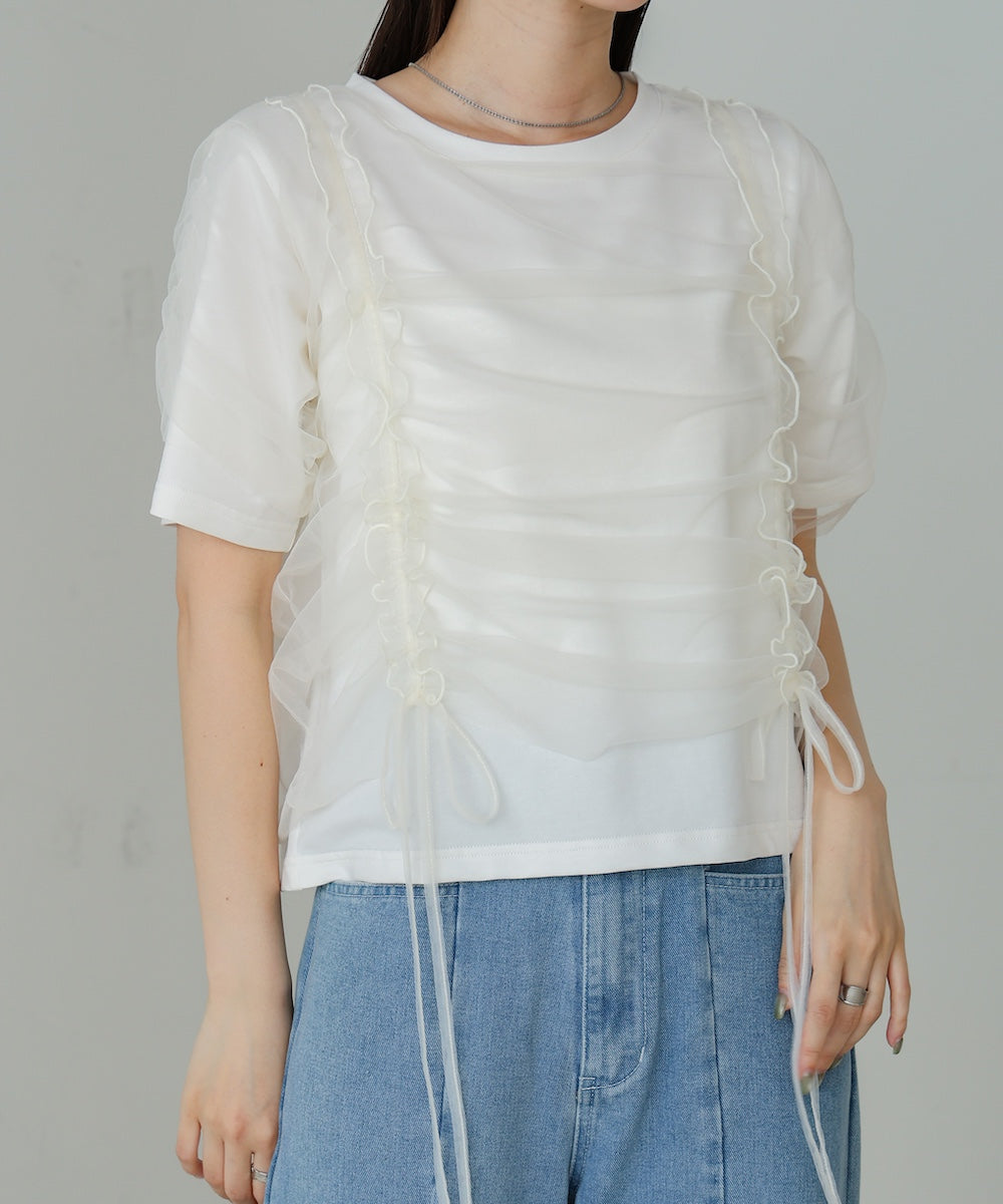 チュールギャザーＴシャツ