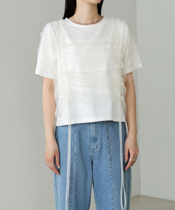 チュールギャザーＴシャツ