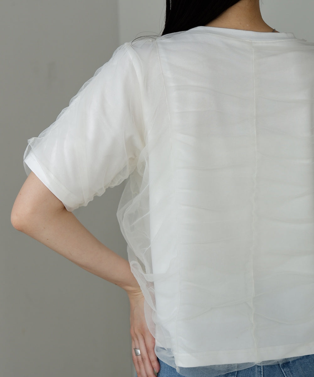 チュールギャザーＴシャツ