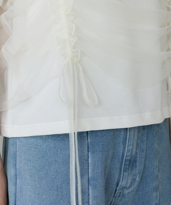 チュールギャザーＴシャツ