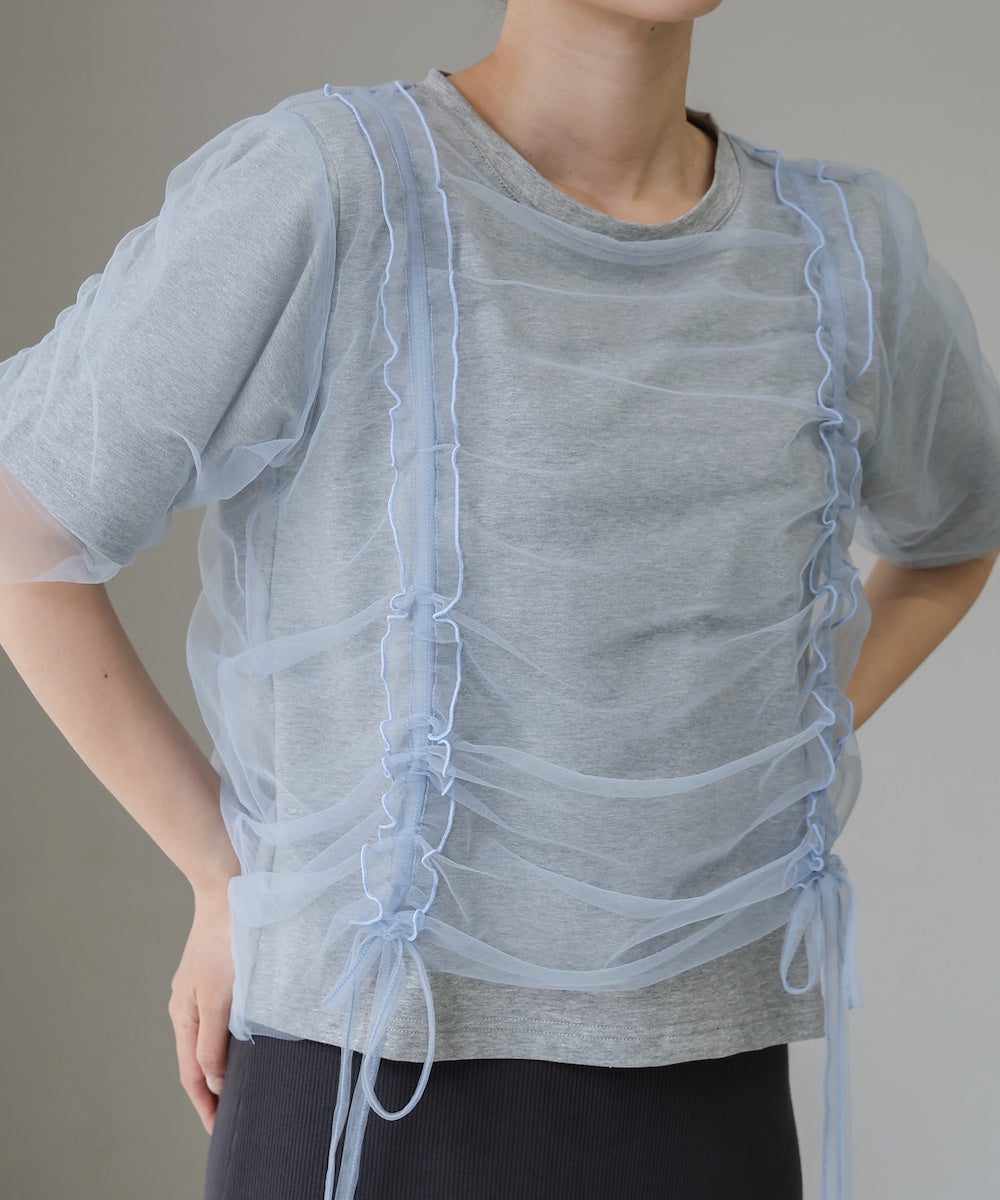 チュールギャザーＴシャツ