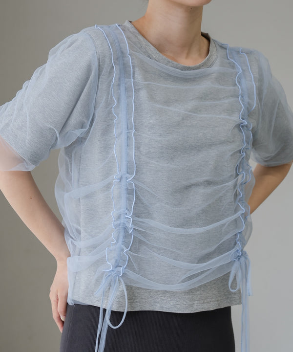 チュールギャザーＴシャツ